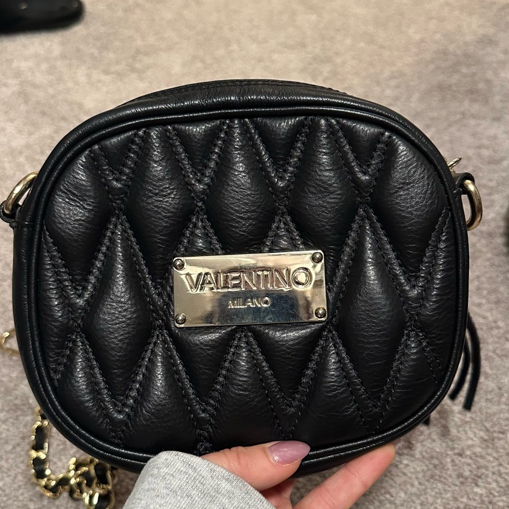 Mario Valentino Black Quilted Crossbody Bag